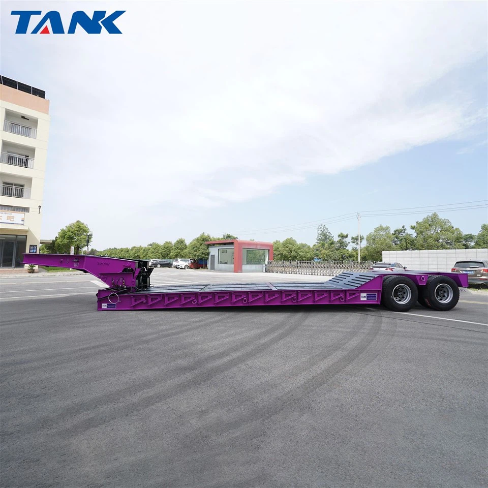 2-axis detachable hydraulic gooseneck lowbed semi-trailer (1)